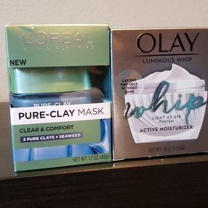Olay Luminous Whips and Loreal Clay Mask